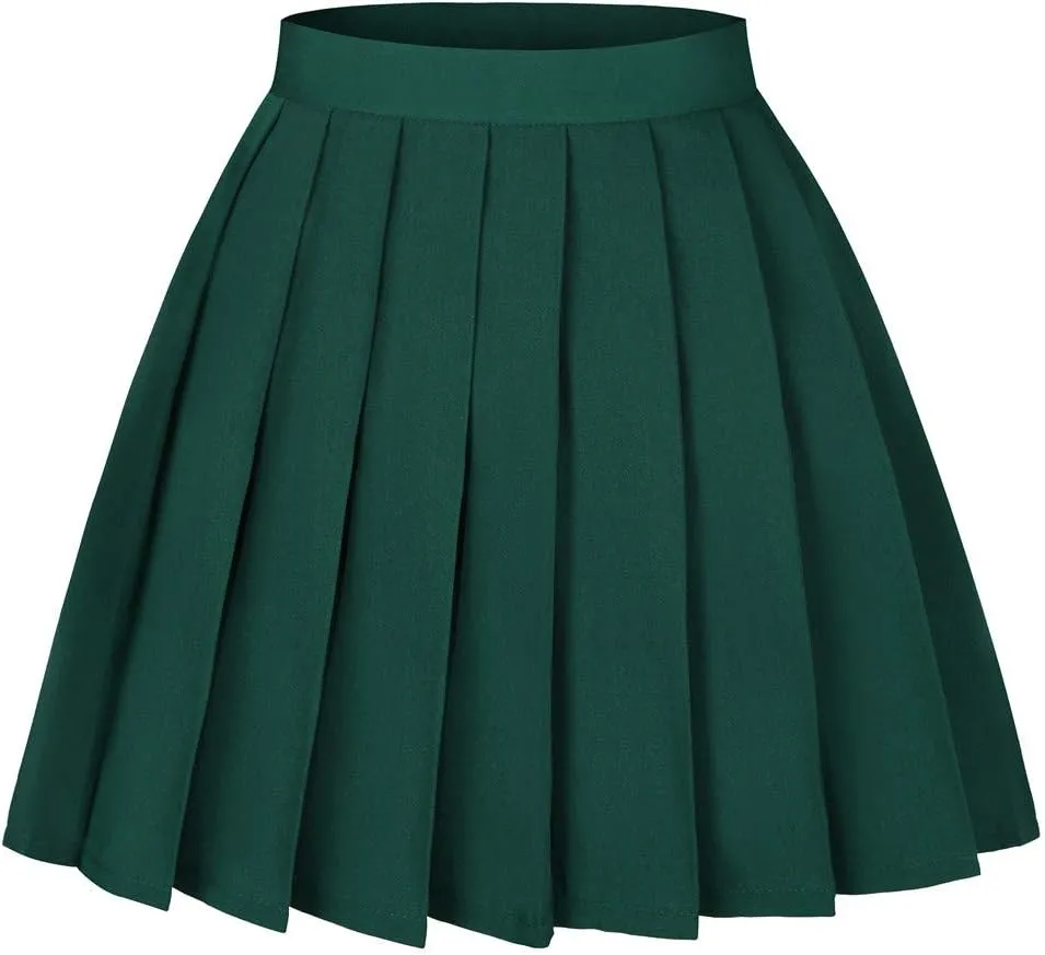 Women's High Waist Pleated Cosplay Cheer Skirt Mini School Tennis Skirts Thanksgiving Day Christmas Skirt