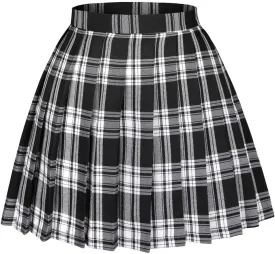 Women's High Waist Pleated Cosplay Cheer Skirt Mini School Tennis Skirts Thanksgiving Day Christmas Skirt