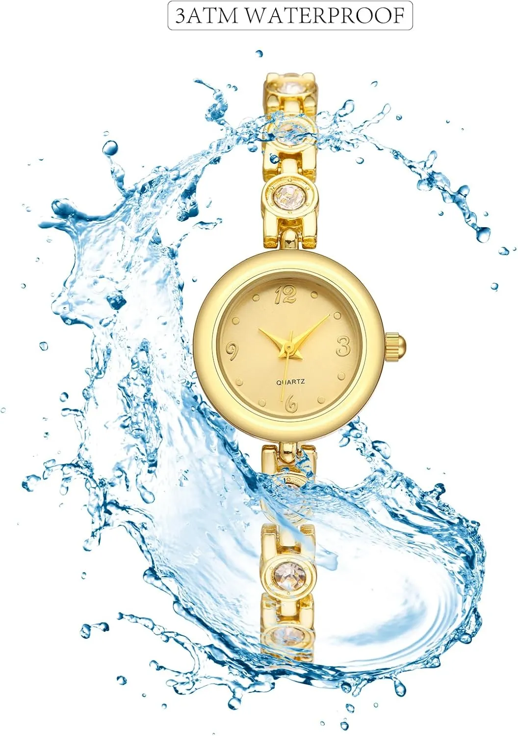 Womens Waterproof Wrist Watch,Women's Small Thin Analog Bracelet Quartz Watch Dainty Christmas Gifts