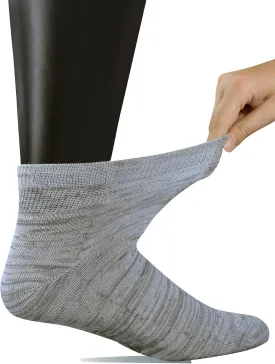 Yomandamor Mens Coolmax Ankle Wide Stretched Diabetic Socks with Seamless Toe,5 Pairs