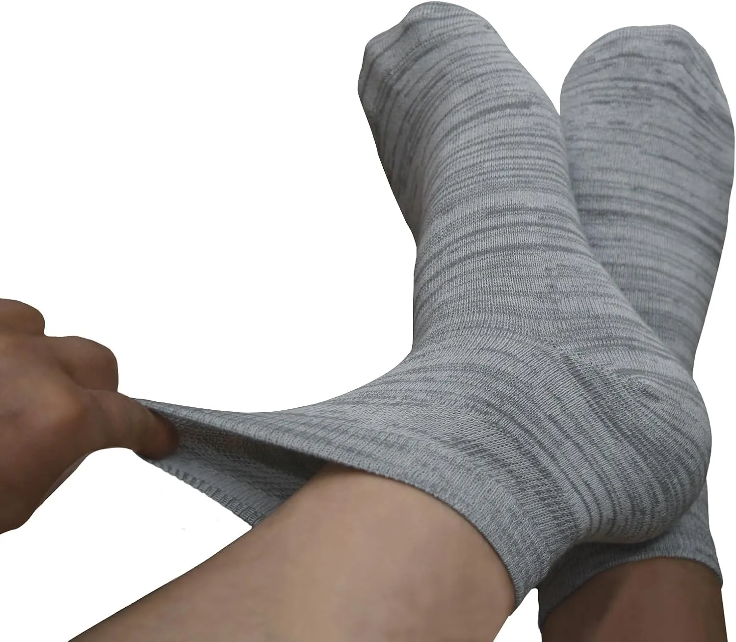Yomandamor Mens Coolmax Ankle Wide Stretched Diabetic Socks with Seamless Toe,5 Pairs